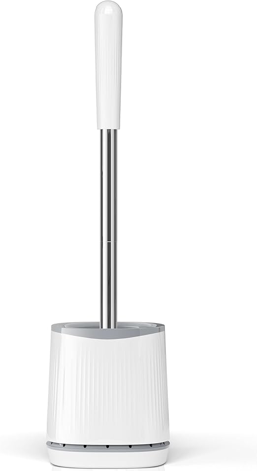 Upgraded Toilet Brush Set – Replaceable TPR Brush Head with Fast-Drain Holder | Wall-Mountable Design