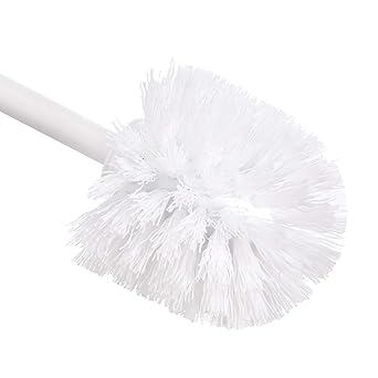 Minimalist White Toilet Brush Set (4-Pack) – With Enclosed Holder | Splash-Proof Bathroom Cleaning Brush | Compact & Hygienic