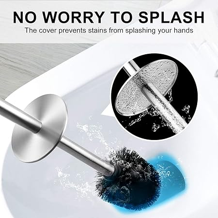 2-Pack Stainless Steel Toilet Brush Set | Rust-Resistant Holder | Concealed Design | Sleek Bathroom Cleaning Tool