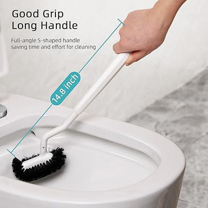 Curved Toilet Brush with Quick-Dry Holder – Ergonomic Design & Dense Bristles | Modern Minimalist Bathroom Cleaner